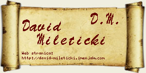 David Mileticki vizit kartica
